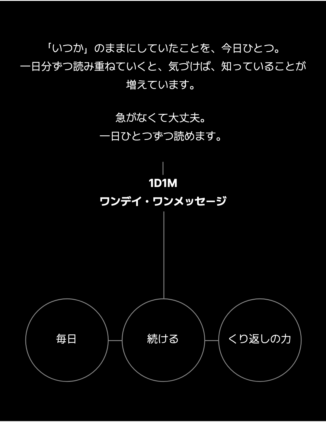 急がなくて大丈夫。
一日ひとつずつ読めます。